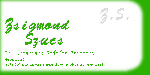 zsigmond szucs business card