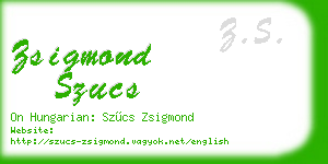 zsigmond szucs business card